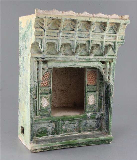A large Chinese sancai pottery model of a shrine, Ming dynasty, height 42cm